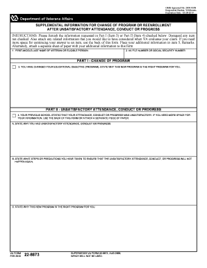 VA Form 22-8873 Supplemental Information
