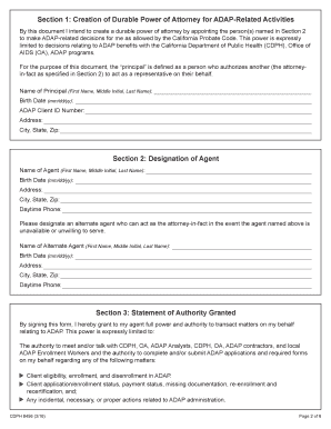 California ADAP Special Power of Attorney