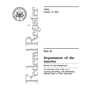 Fillable Online 43 CFR Parts 3710, 3730, et al Fax Email Print - pdfFiller