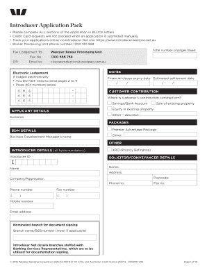 Westpac Introducer Application Pack