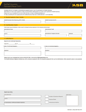 FastNet Business Password Reset Form