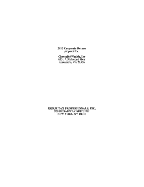 2015 Corporate Tax Return