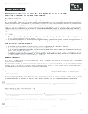 The Joint Chiropractic Terms of Acceptance