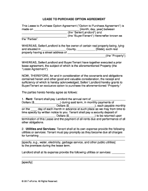 Lease to Purchase Option Agreement
