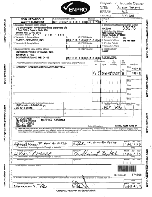 Non-Hazardous Waste Manifest
