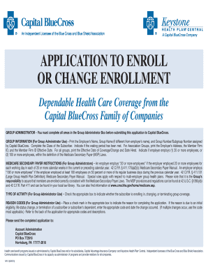 Capital BlueCross Enrollment Form