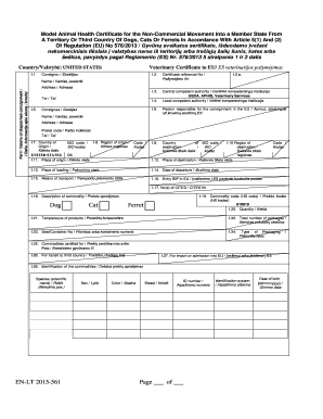 EU Pet Health Certificate Template