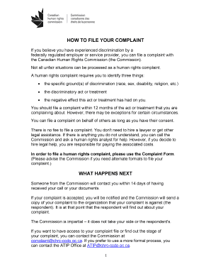 Fillable Online HOW TO FILE YOUR COMPLAINT Fax Email Print - pdfFiller