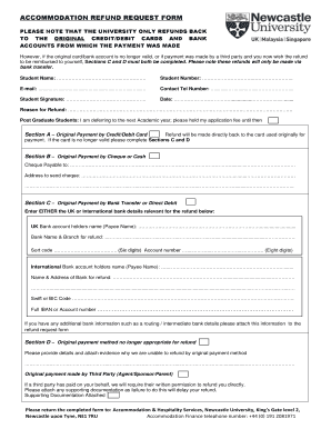 Accommodation Refund Request Form