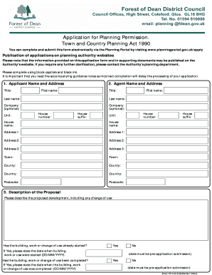 UK Planning Permission Application Form
