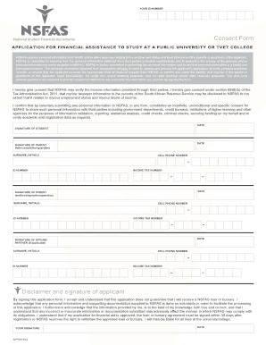 NSFAS Financial Aid Consent Form
