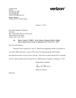 FCC Form 555 Annual Lifeline Certification