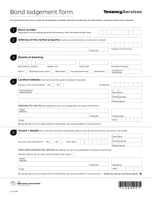 Bond Lodgement Form