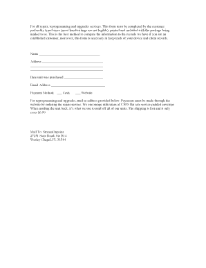 Repair Service Request Form