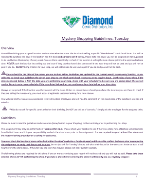 fillable online mystery shopping guidelines tuesday fax email print fcc form 318