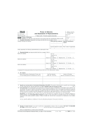 IRS Form 2848 Power of Attorney