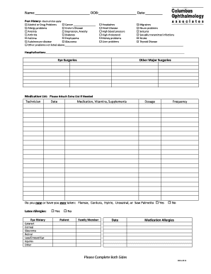 Medical History Form