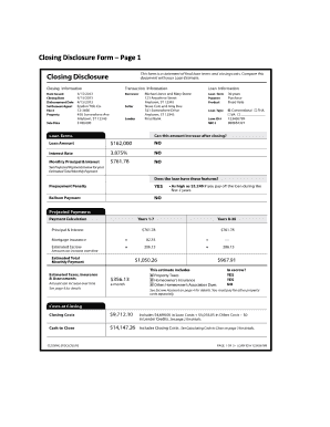 Closure Disclosure Form