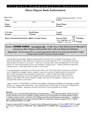 Direct Deposit Authorization Form