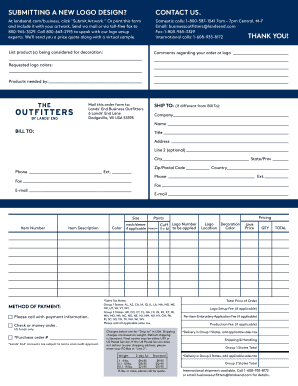 Lands End Business Logo Order Form