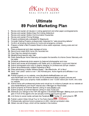 89 point marketing plan