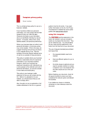New Zealand Privacy Policy Template