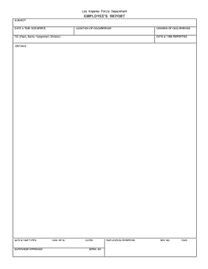 Employee's Report Form
