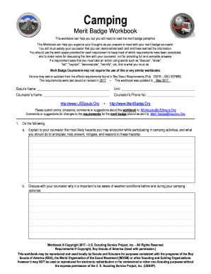 Camping Merit Badge Workbook