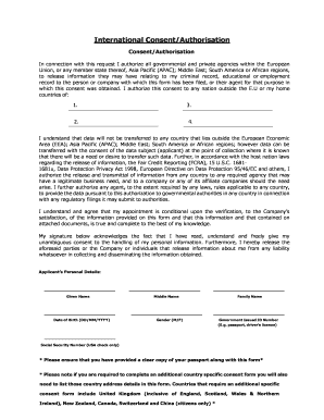 International Consent Authorization Form