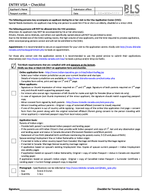 India Entry Visa Checklist