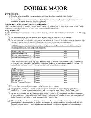 Double Major Application