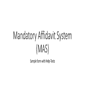 Mandatory Affidavit System Form