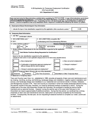 H-2B Application for Temporary Employment Certification