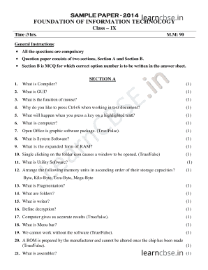 Foundation of Information Technology Exam Paper