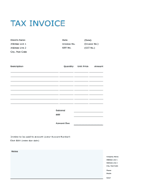 Tax Invoice Template