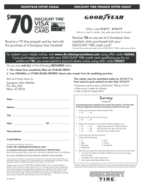 Goodyear Discount Tire Rebate Form