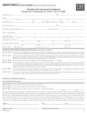 Senior Life Insurance Application
