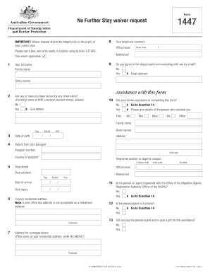 No Further Stay Waiver Request Form 1447