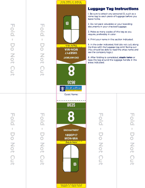 Luggage Tag Instructions
