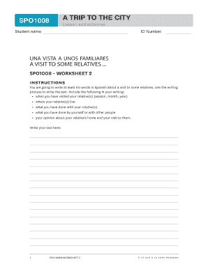 Spanish Language Worksheet