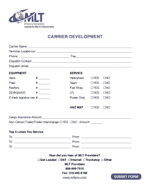 Carrier Development Form
