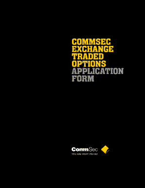 Exchange Traded Options Application Form