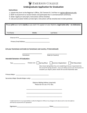 Undergraduate Application for Graduation