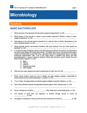 First Aid Express 2017 Microbiology Workbook