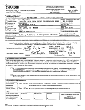 New York Charitable Organization Annual Filing