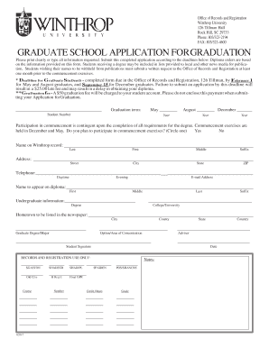 Graduate School Application for Graduation