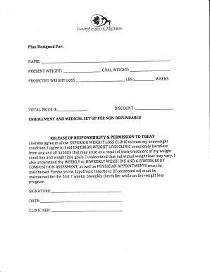 Experior Weight Loss Clinic Agreement