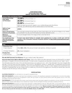 Marvel Mastercard Application