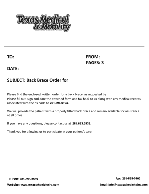 Certificate of Medical Necessity for Lumbar Orthosis