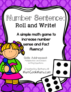 Roll and Write Math Game